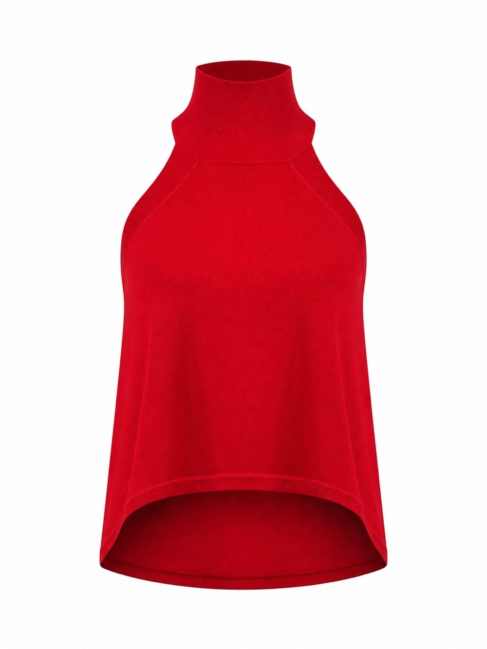 NWT C/MEO Collective ‘The Happening Crop’ Turtleneck Racerback Knit Top in Red L